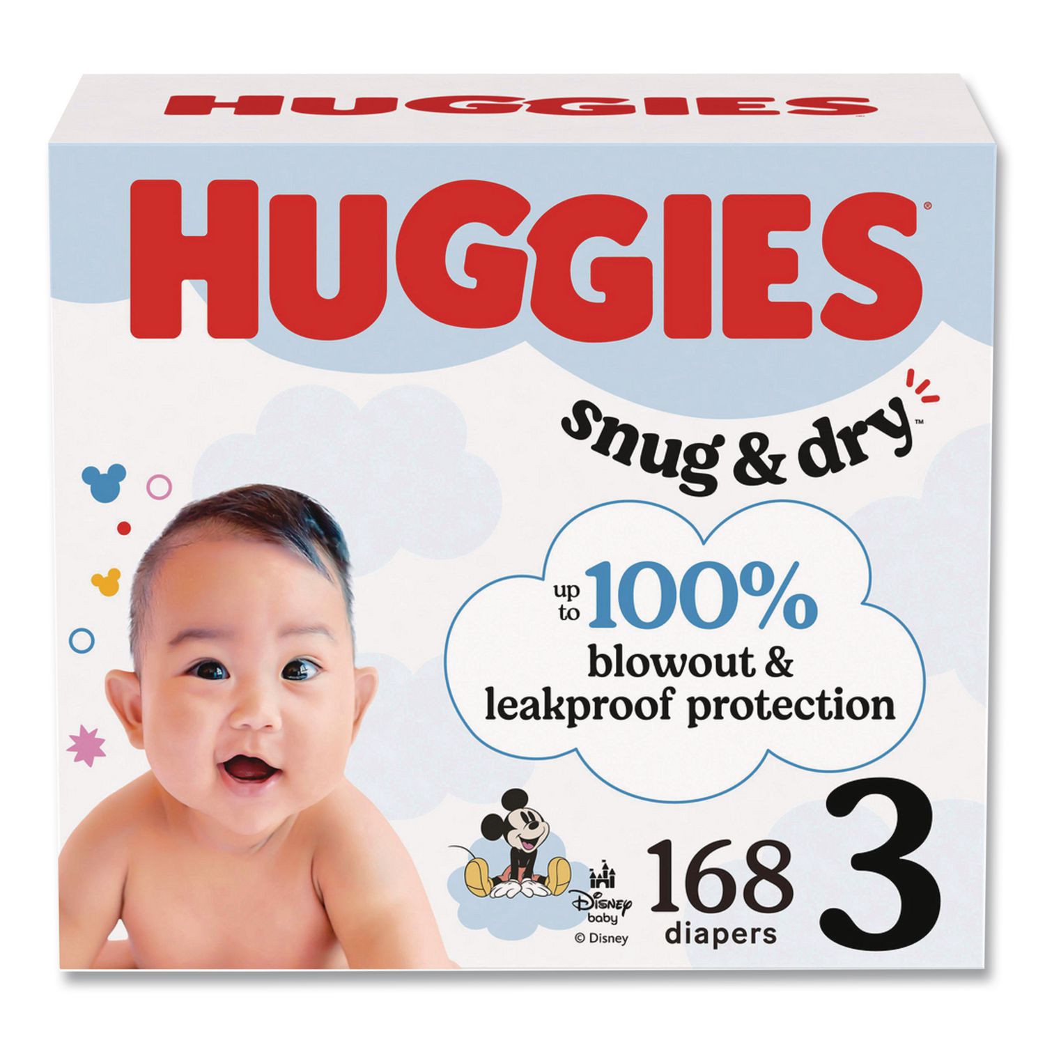 Snug and Dry Diapers, Size 3, 16 lbs to 28 lbs, 168/Carton