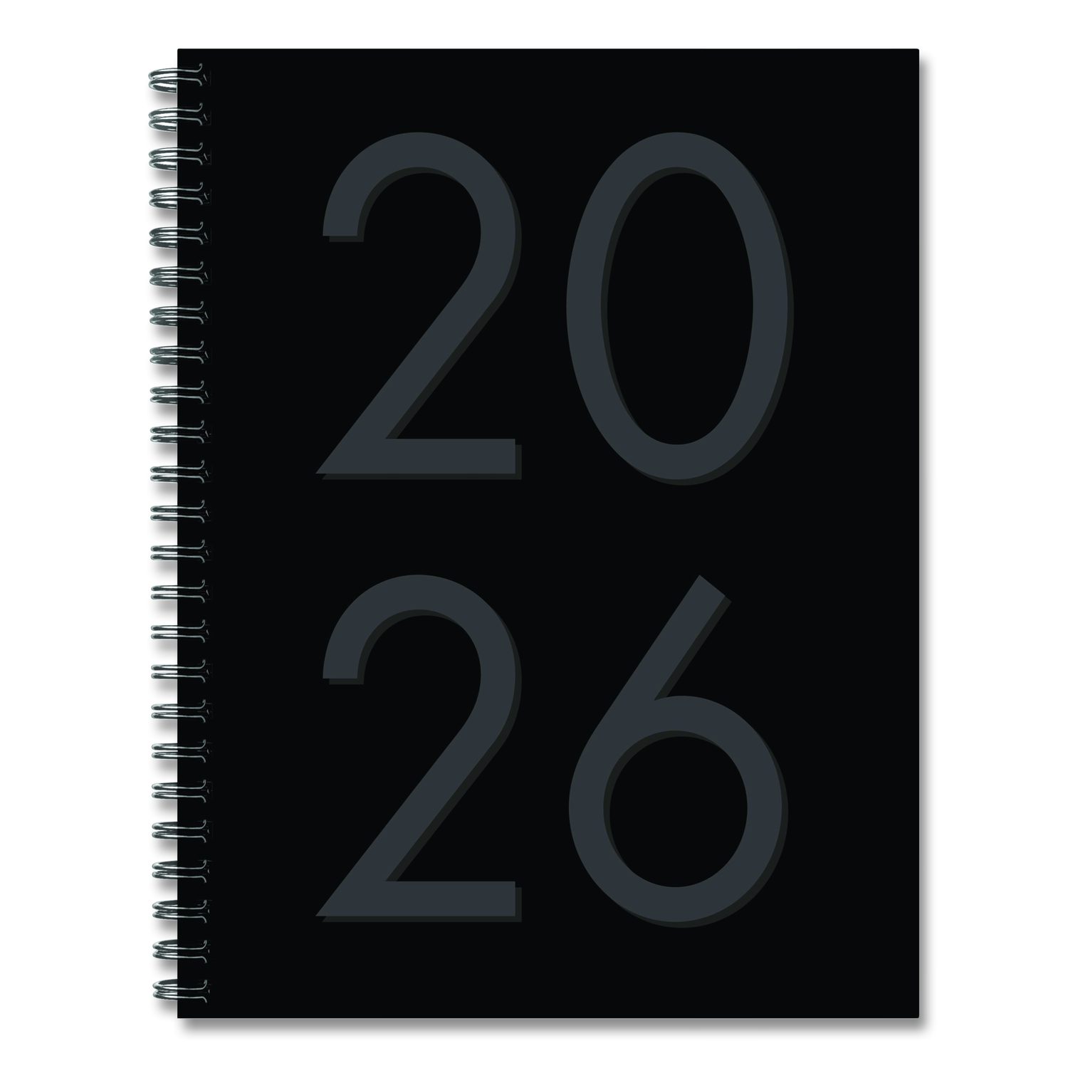 Black Weekly/Monthly Planner, 8.5 x 6.5, Black Cover, 12-Month (Jan to Dec): 2026