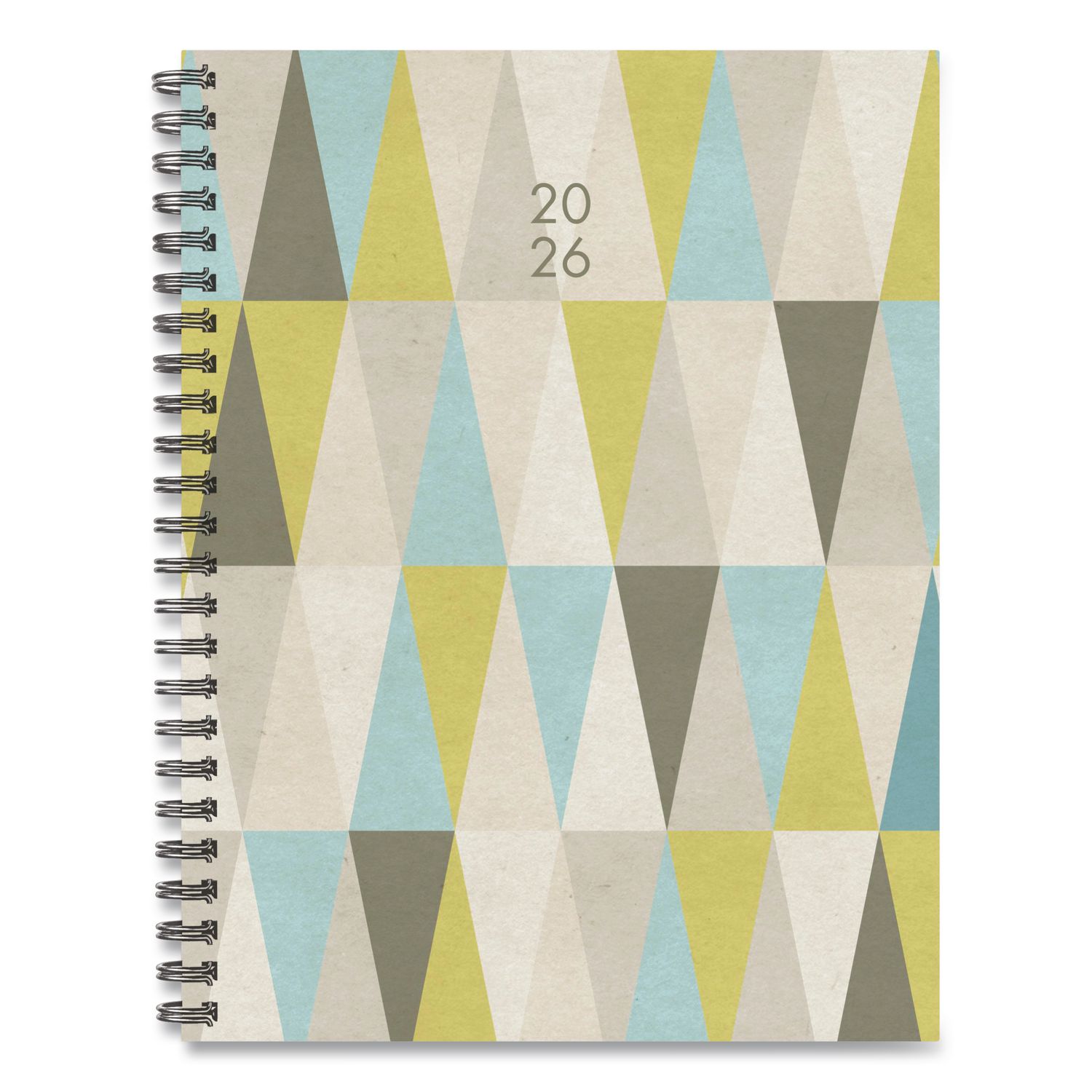 Geometric Gray Weekly/Monthly Planner, 8.5 x 6.5, Multicolor Cover, 12-Month (Jan to Dec): 2026