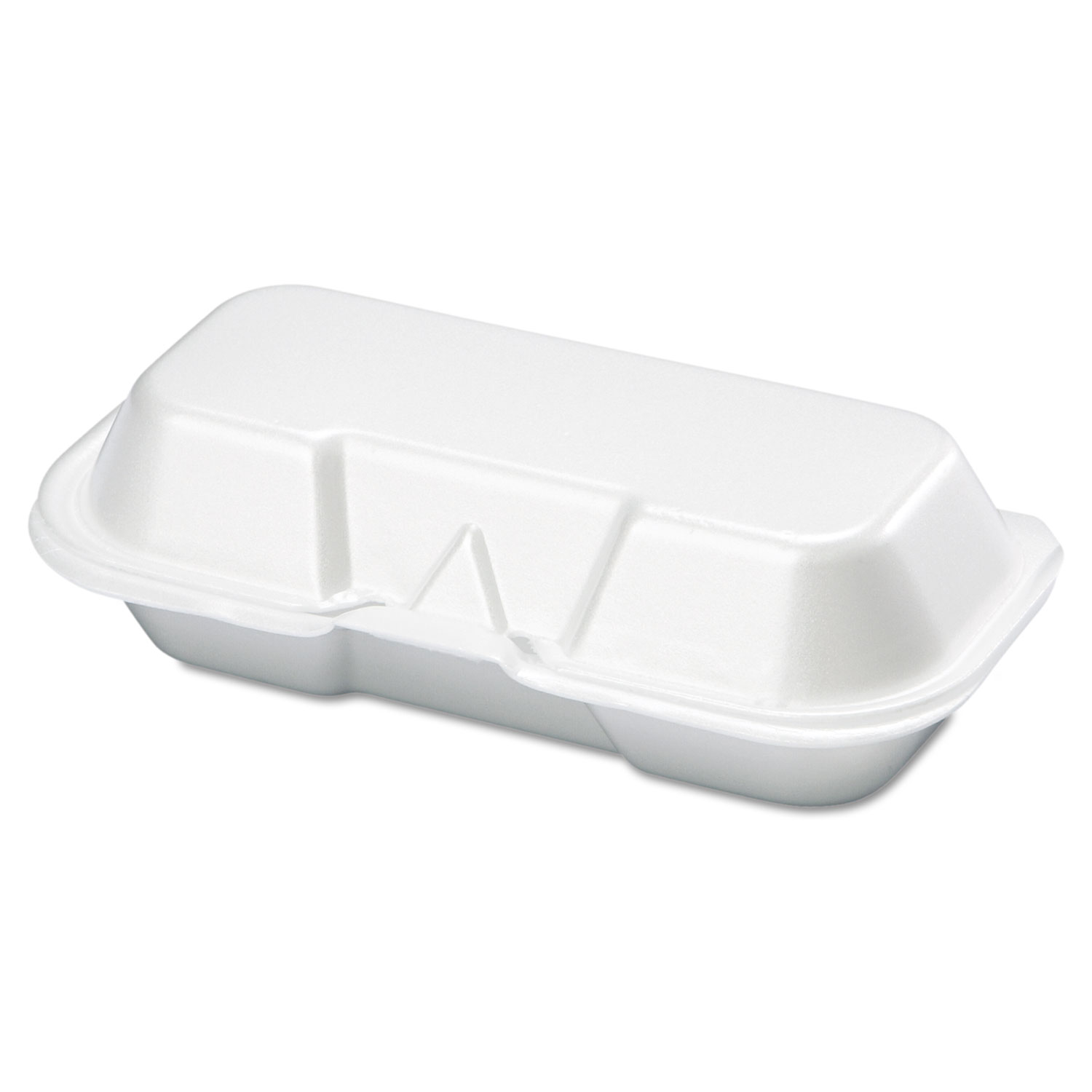  Genpak 21100--- Foam Hot Dog Container, 7 3/8 x 3 9/16 x 2 1/4, White, 125/Bag, 4 Bags/Carton (GNP21100) 