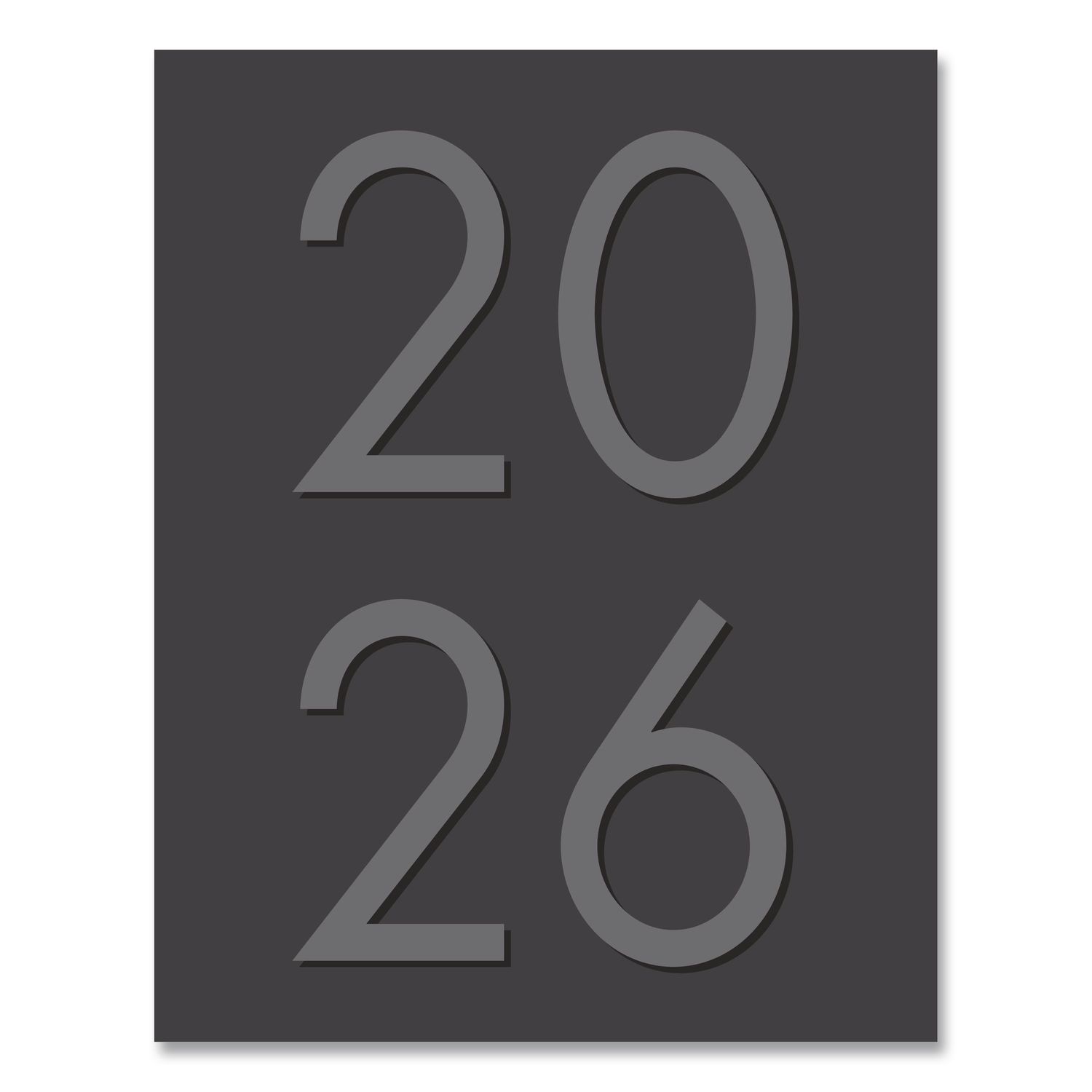 Charcoal Monthly Planner, 9.5 x 7.5, Charcoal Cover, 12-Month (Jan to Dec): 2026