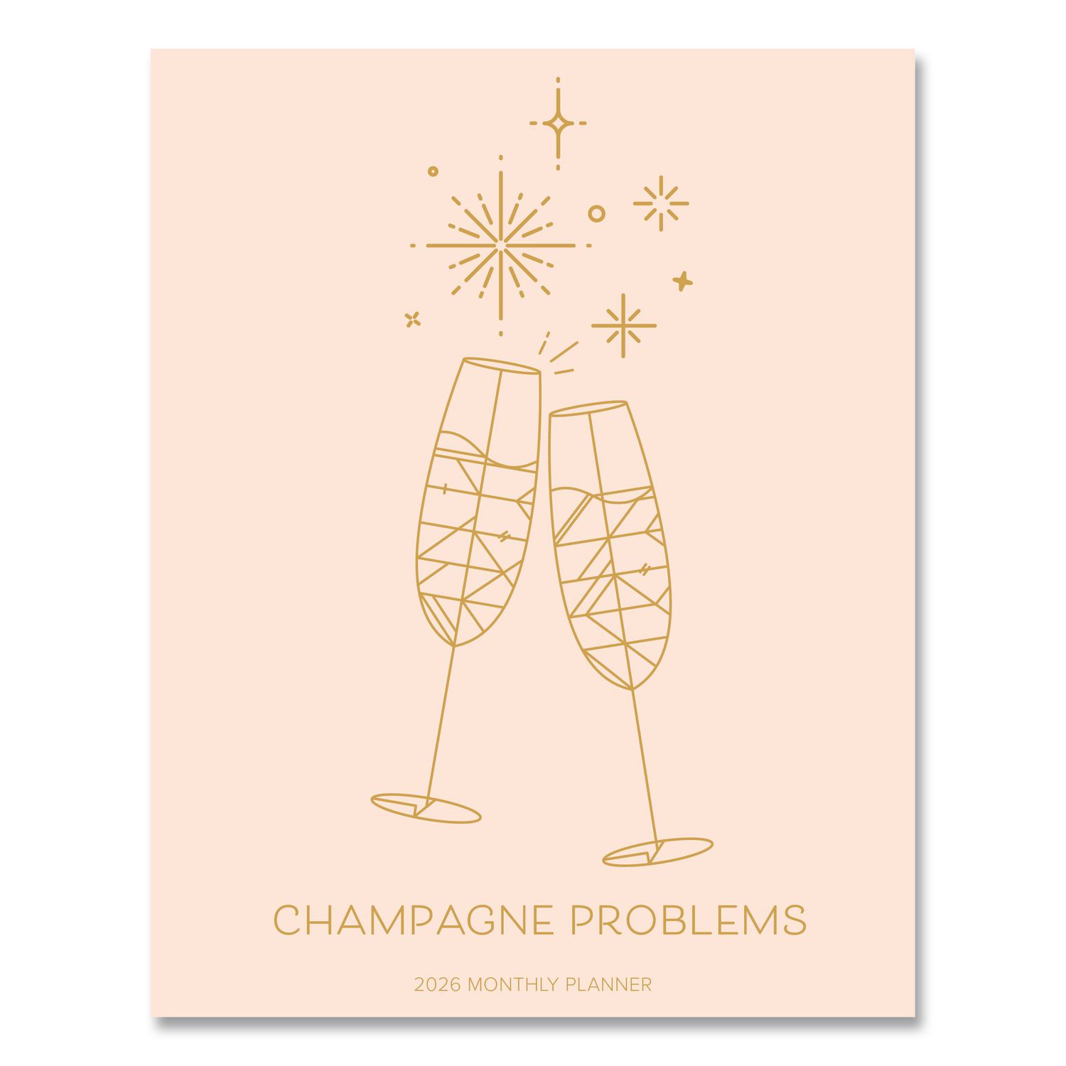 Problems Monthly Planner, 9.5 x 7.5, Champagne Cover, 12-Month (Jan to Dec): 2026