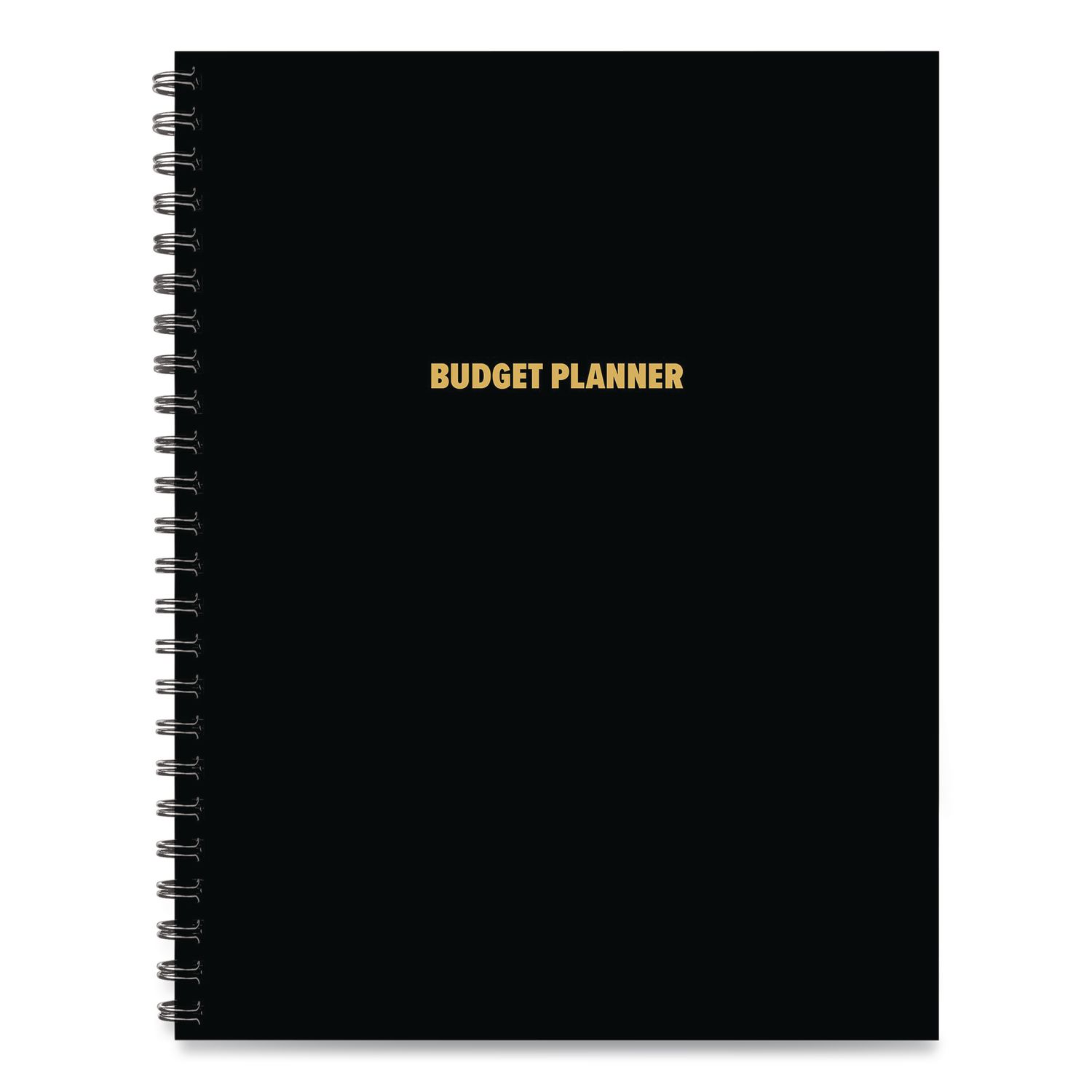 Budget Monthly Planner, 11 x 8.5, Black Cover, 12-Month, Undated