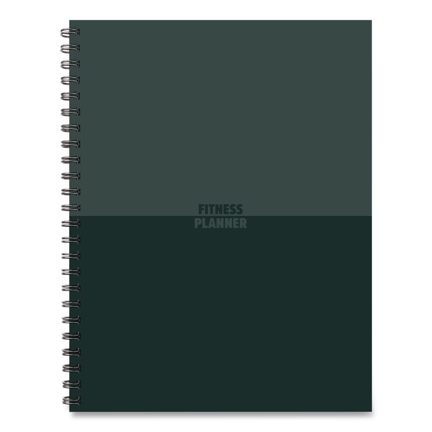 Fitness Undated Monthly Planner, 11 x 8.5, Black/Gray Cover, 12-Month, Undated