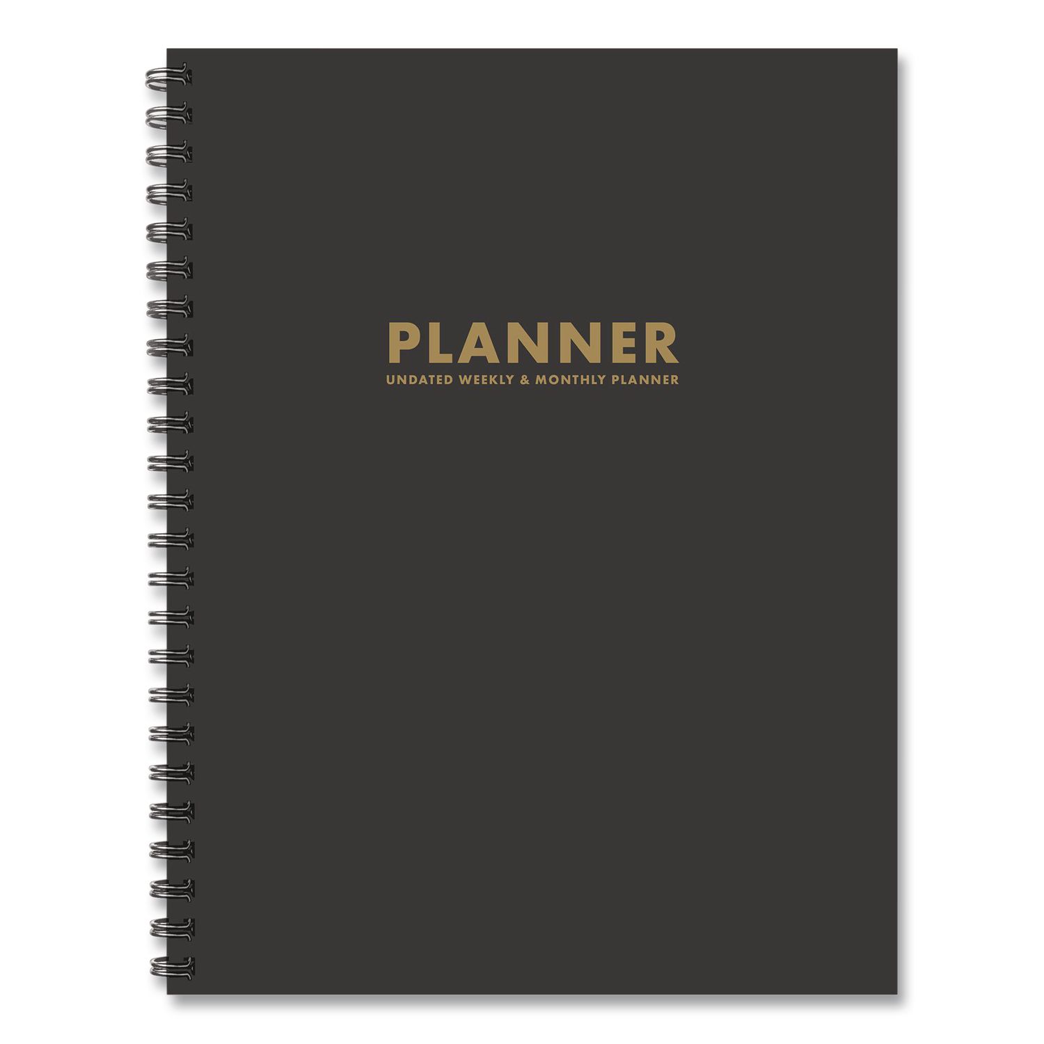 Charcoal Gray Undated Monthly Planner, 11 x 8.5, Charcoal Gray, Undated