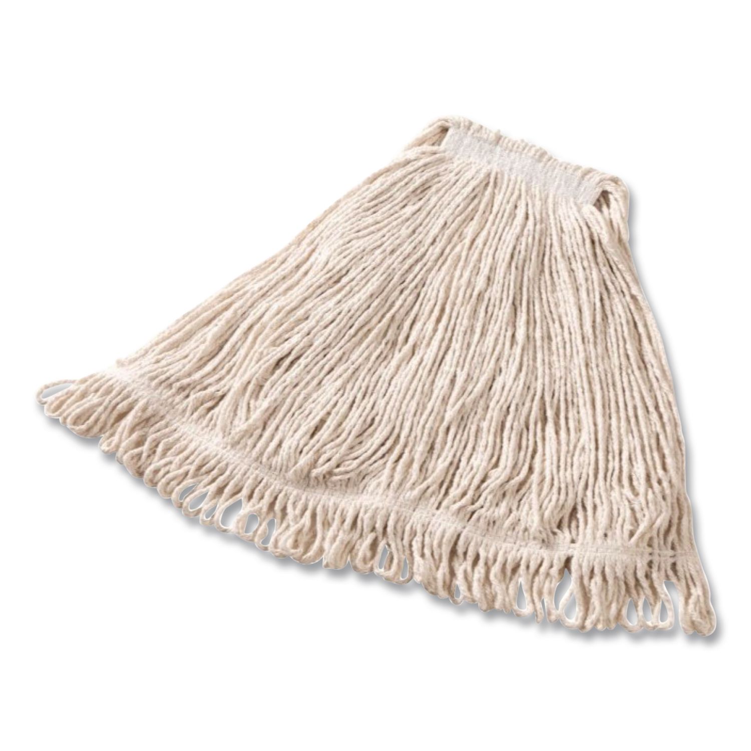 Super Stitch Cotton Looped End Wet Mop Head, Large, 1" White Headband, 6/Carton