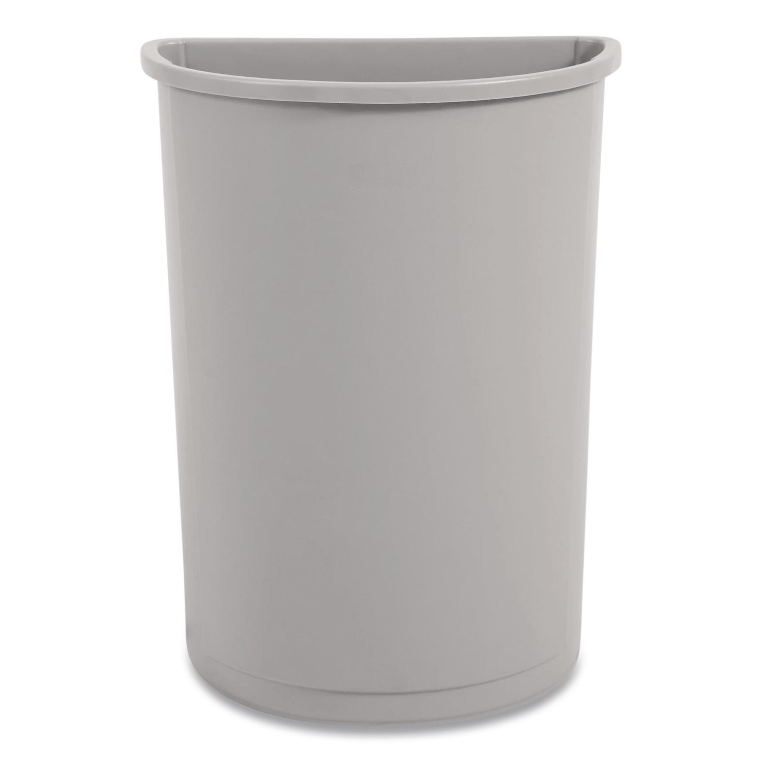 Untouchable Half-Round Plastic Receptacle, 21 gal, Plastic, Gray