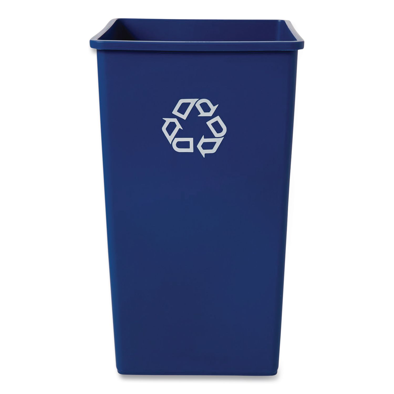 Square Recycling Container, 50 gal, Plastic, Blue