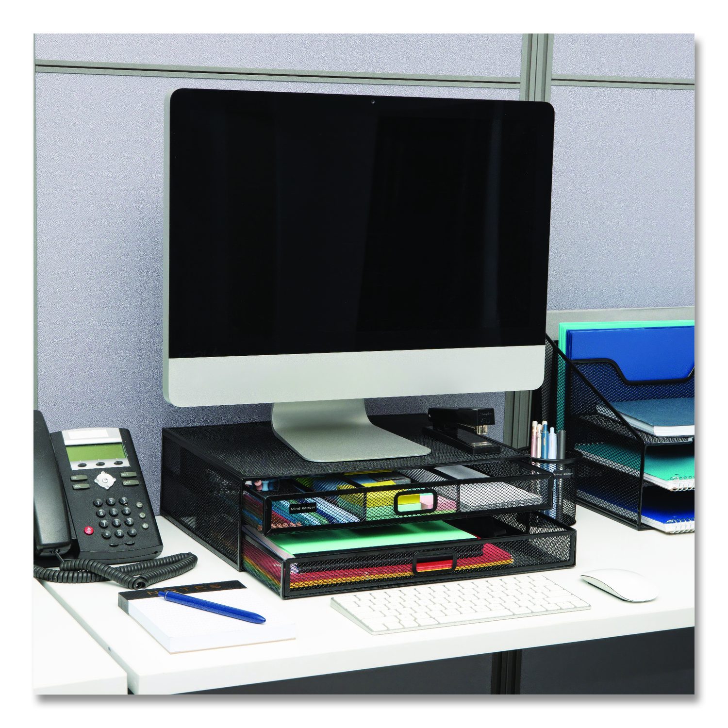 Mind Reader Two-Tier Metal Mesh Monitor Stand Laptop Riser, For 30 ...