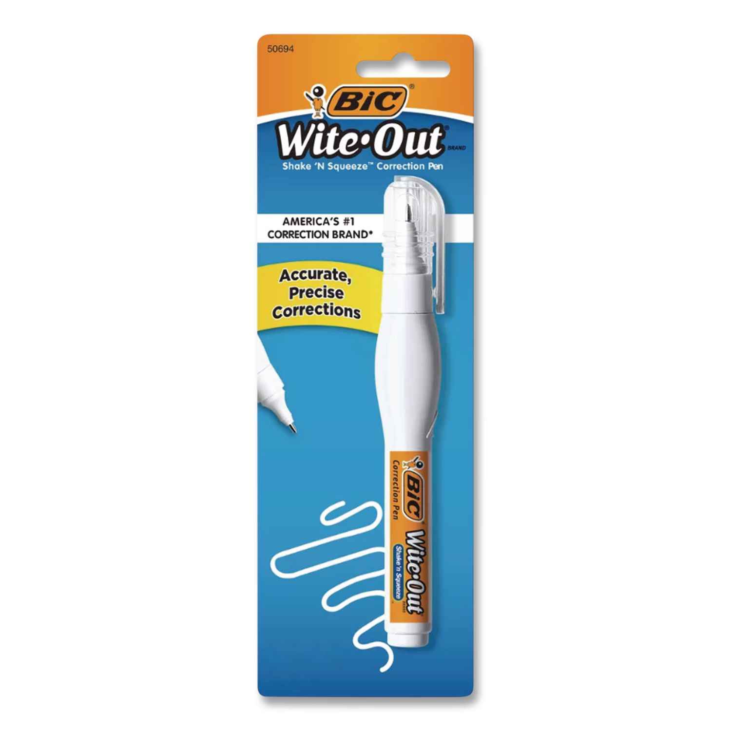 Wite-Out Shake 'n Squeeze Correction Pen, Needle Tip, 0.27 oz, White