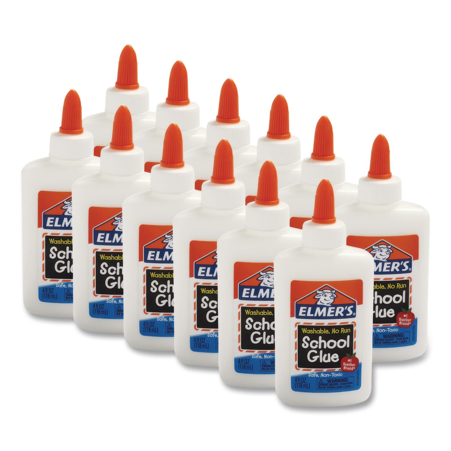 Washable School Glue, 4 oz, Dries Clear, 12/Pack