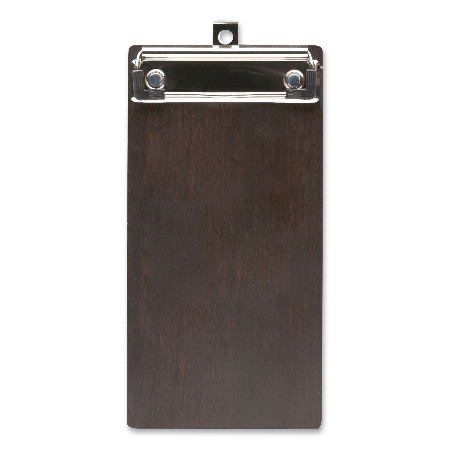 Check/Menu Holder, 4 x 8.1, Dark Woodgrain/Silver