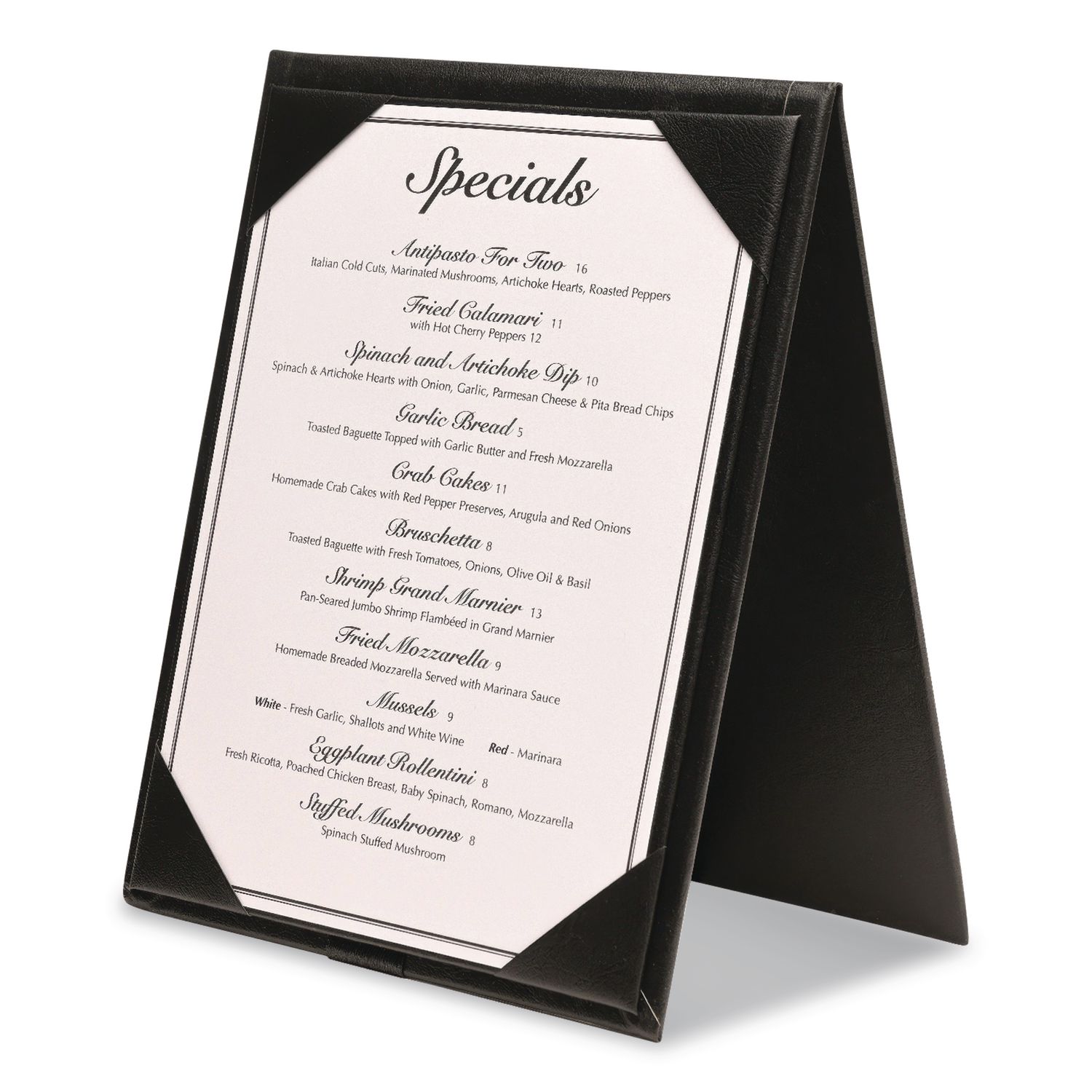 Table-Top Menu Holder, For 4 x 6 Insert, 4.6 x 6.7 Holder, Black