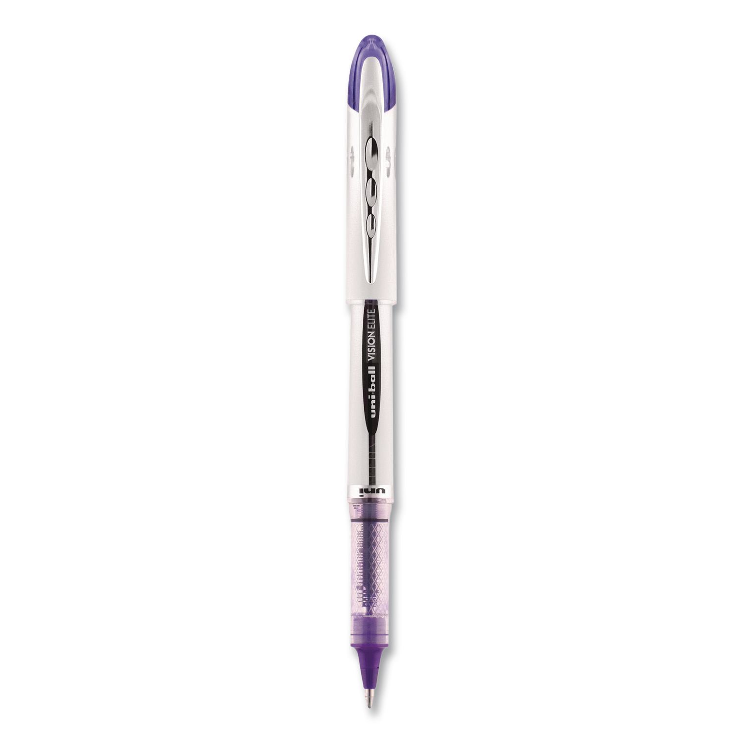 VISION ELITE Rollerball Pen, Stick, Bold 0.8 mm, Violet Ink, White/Violet/Clear Barrel