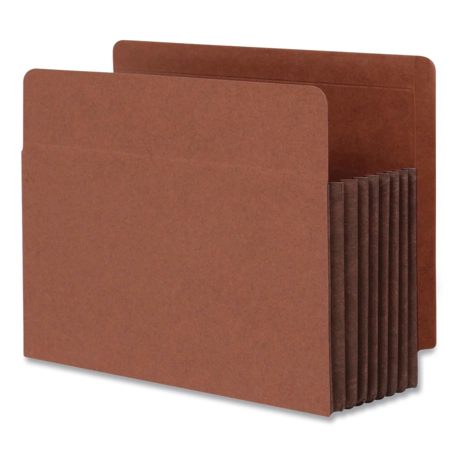 End Tab File Pocket, 7" Expansion, Letter Size, Brown, 5/Box