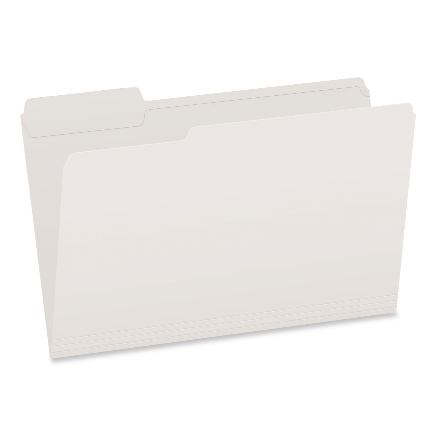 Double-Ply Reinforced Top Tab Colored File Folders, 1/3-Cut Tabs: Assorted, Legal, 0.75" Expansion, White, 100/Box