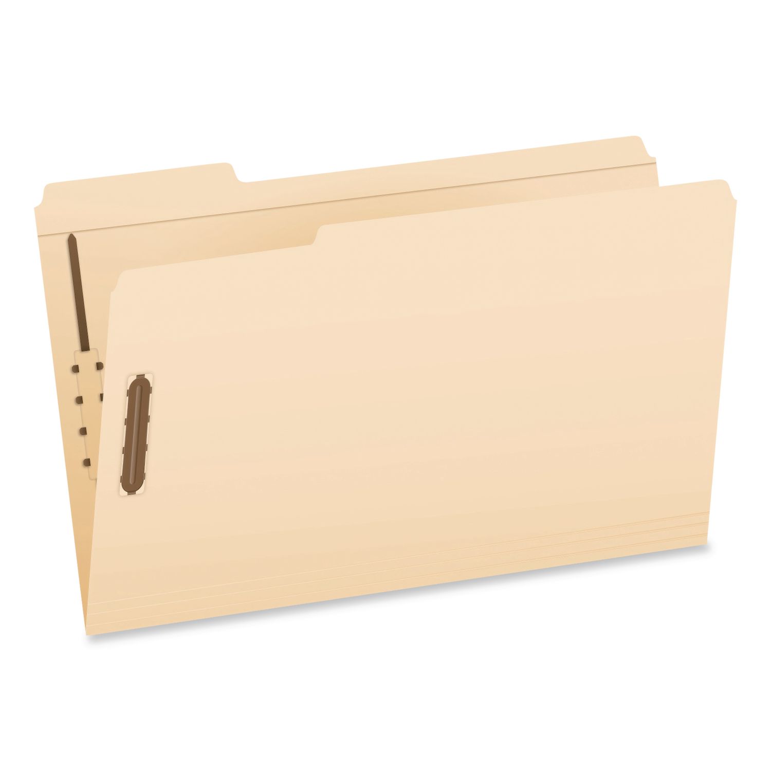 Manila Fastener Folders, 1/3-Cut Tab: Assorted, Expands 0.75", 2 Fasteners, Legal Size, Manila, 50/Box