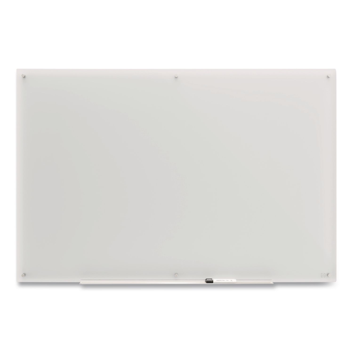 Tempered Glass Dry Erase Board, Frosted, 6 ft x 4 ft, White Surface