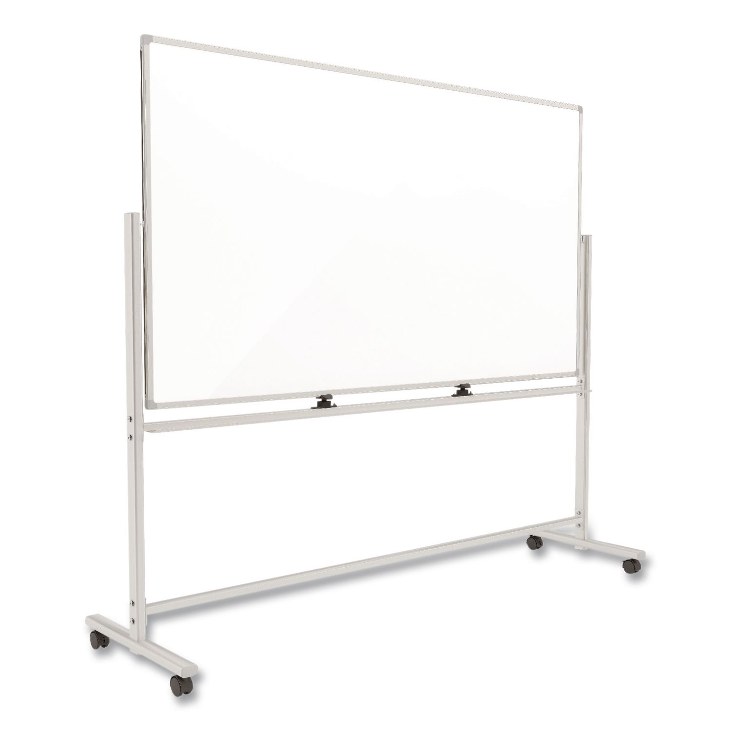 Magnetic Steel Mobile Dry Erase Board, 72 x 40, White Surface, Silver Aluminum Frame