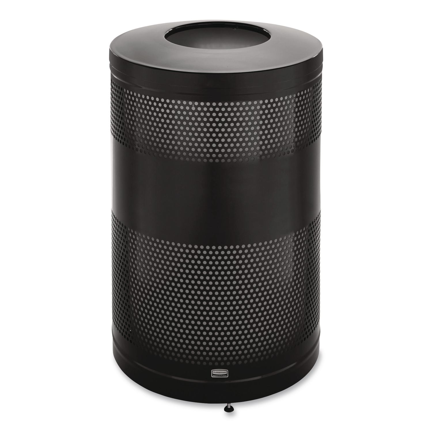 Classics Perforated Open Top Receptacle, 51 gal, Steel, Black