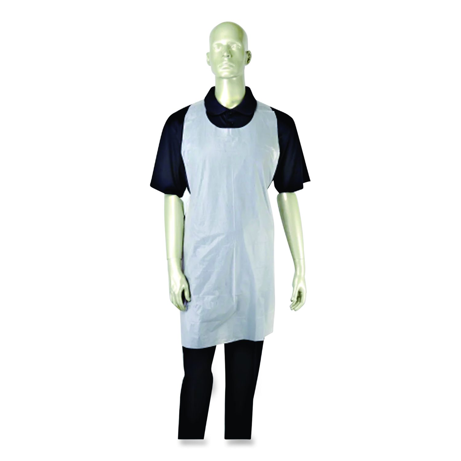 Poly Apron, 24 x 42, One Size Fits All, White, 100/Pack, 10 Packs ...