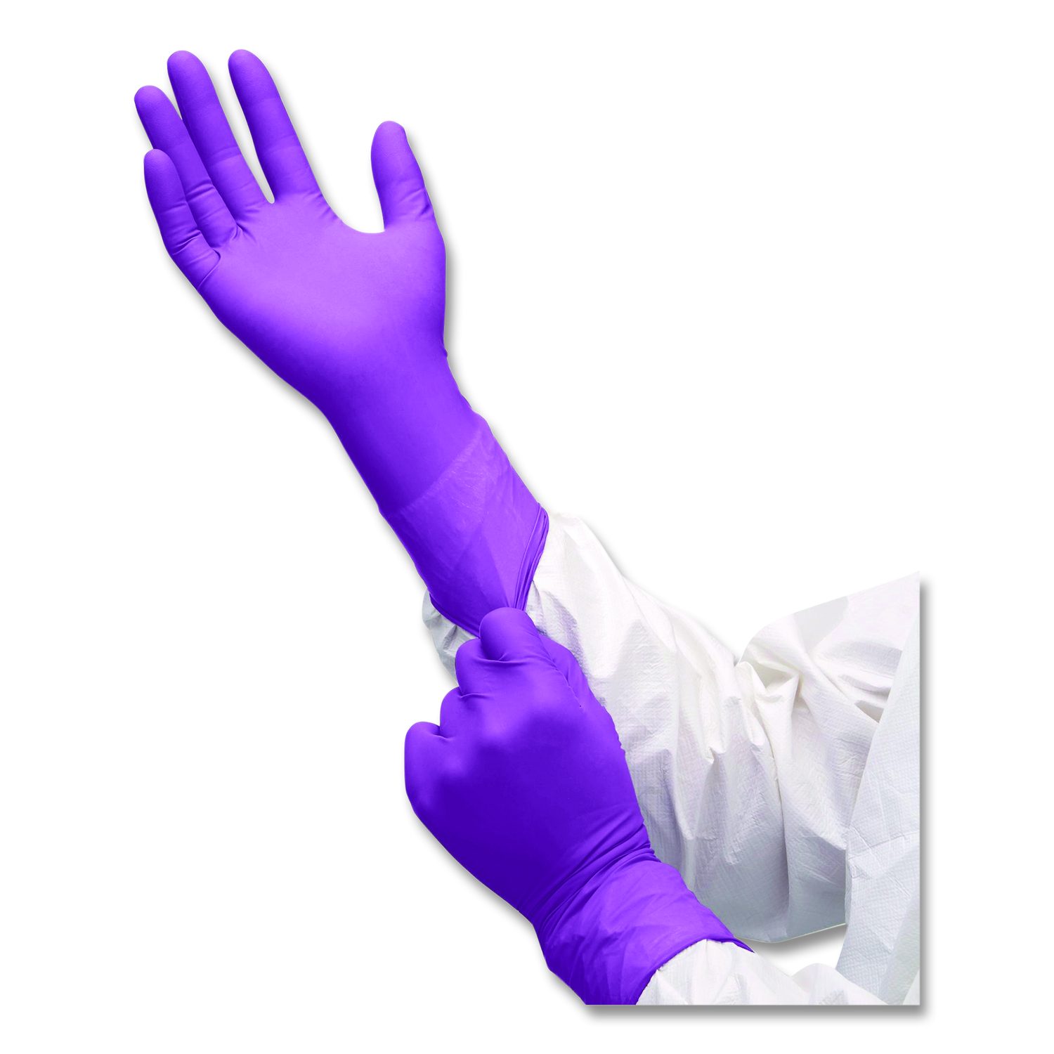 Polaris Nitrile Exam Gloves, AQL 0.65, Large, 7.5 mil Thick, 12" Long, Dark Magenta, 50/Box, 10 Boxes/Carton