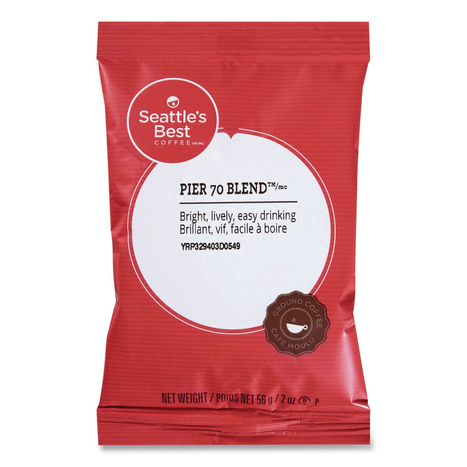 Premeasured Coffee Packs, Pier 70 Blend, 2 oz Packet, 18/Box