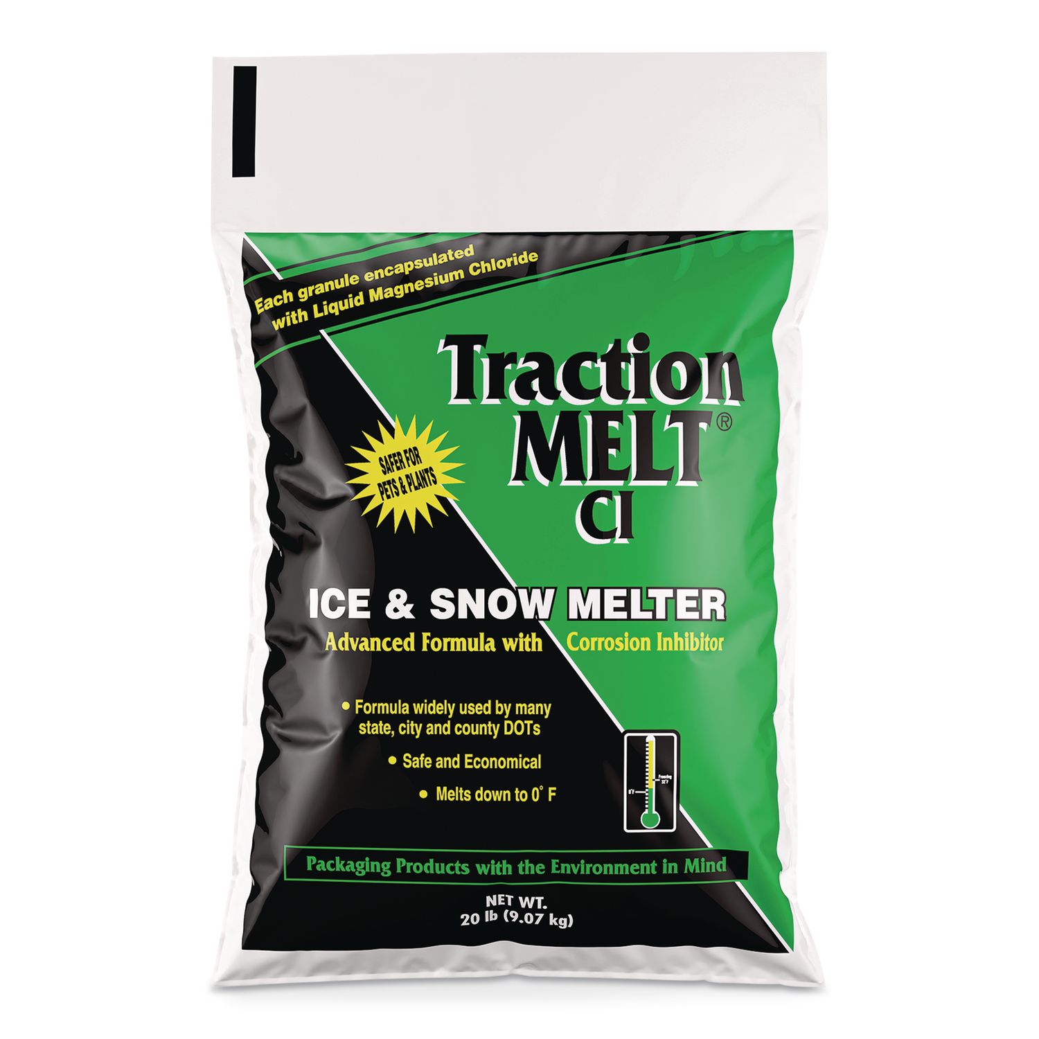 Traction Melt CI Ice and Snow Melter, 20 lbs Bag, 120/Pallet