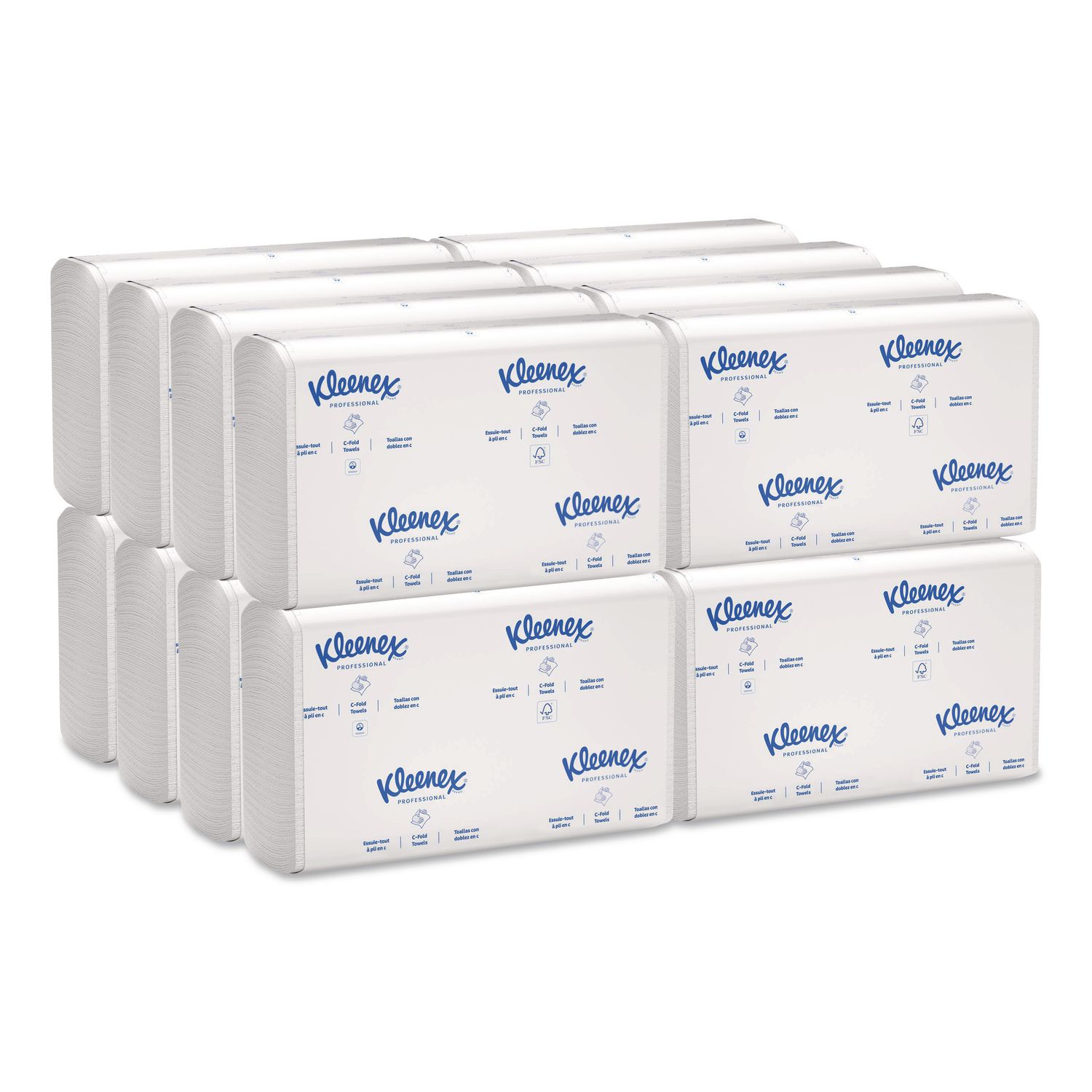C-Fold Paper Towels, 1 Ply, 10.13 x 13.15, White, 150/Pack, 16 Packs/Carton