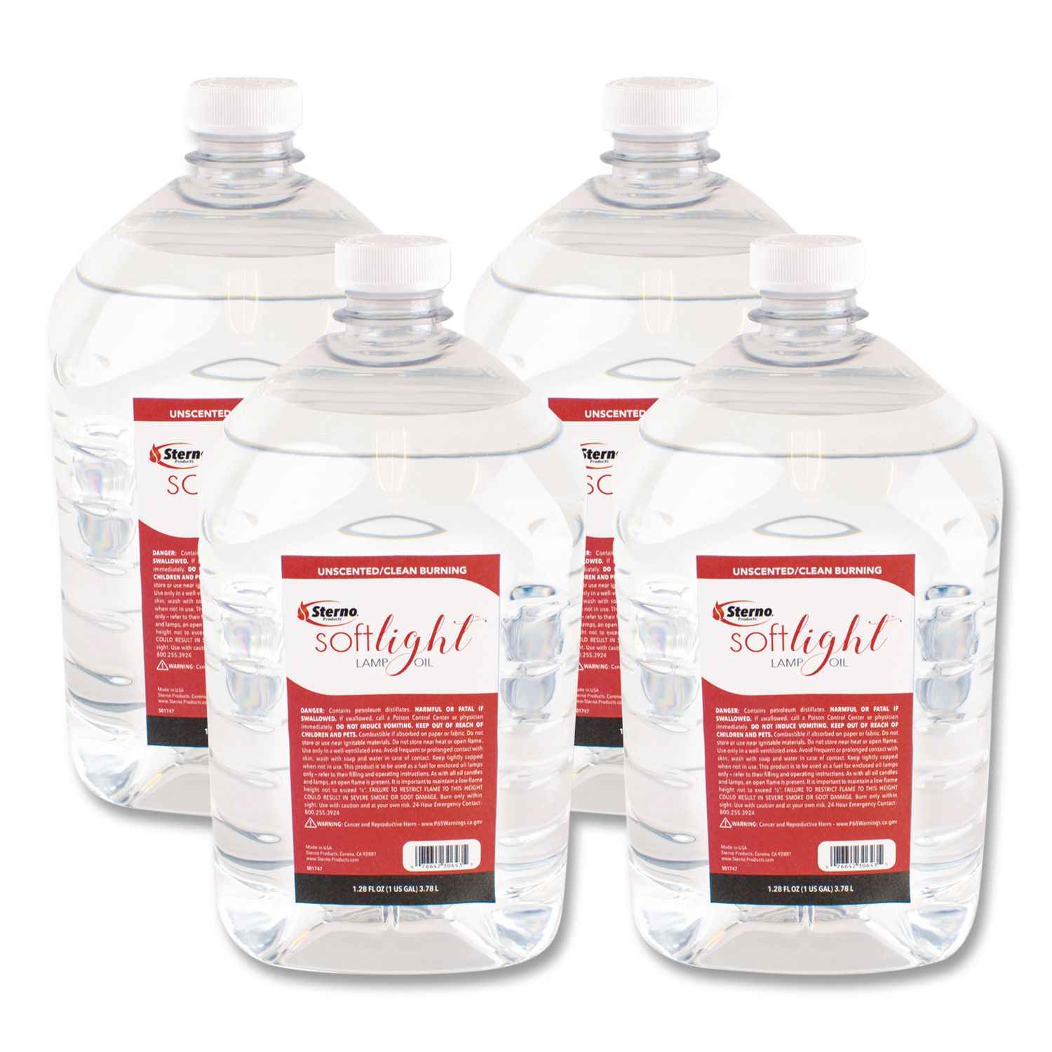 Soft Light Liquid Wax Lamp Oil, Clear, 1 gal Bottle, 4/Carton