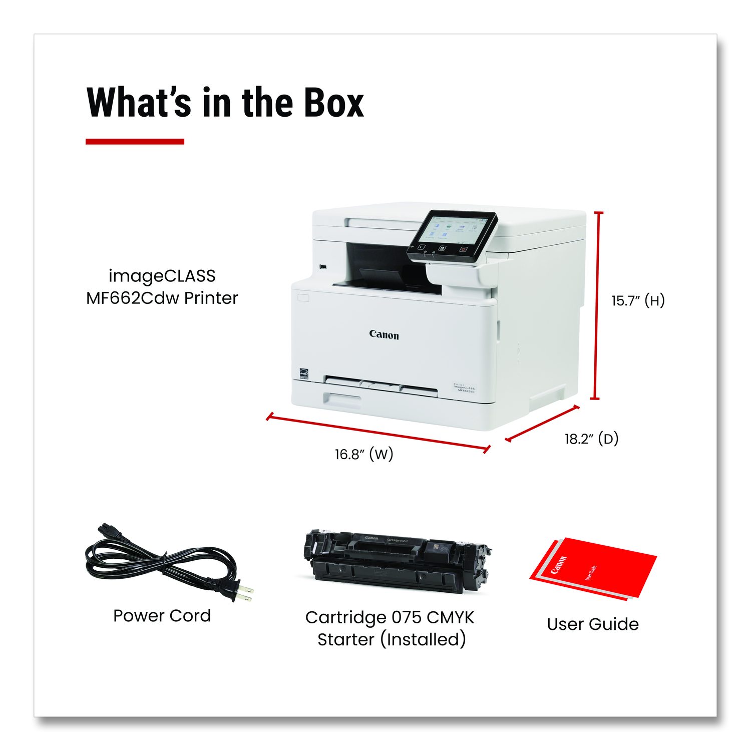 Canon® imageCLASS MF662Cdw Wireless Multifunction Laser Printer, Copy ...