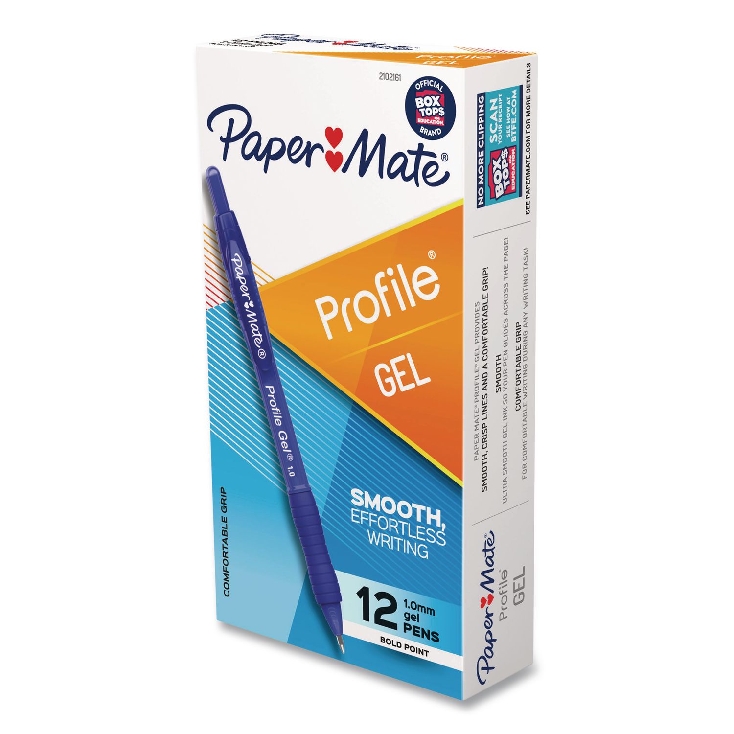 Profile Gel Pen, Retractable, Bold 1 mm, Blue Ink, Translucent Blue Barrel, Dozen
