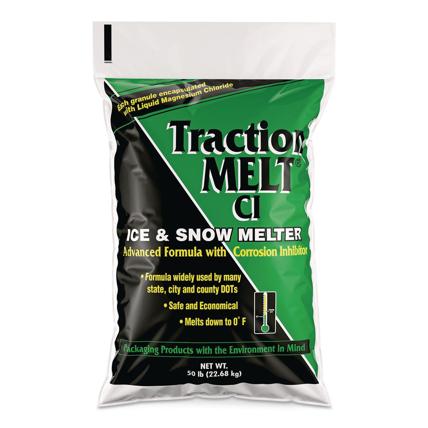 Traction Melt CI Ice and Snow Melter, 50 lbs Bag, 50/Pallet