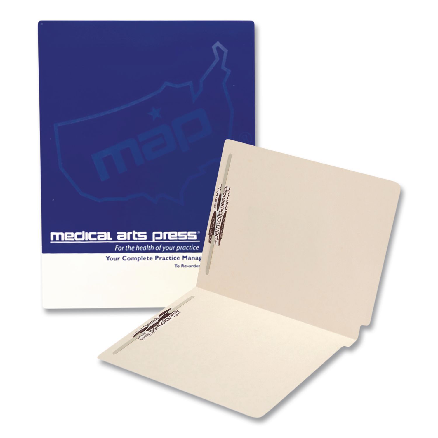 End Tab Fastener Folders with Embossed Labeling Lines, Straight Tab, Expands 0.75", 2 Fasteners, Letter Size, Manila, 50/Box