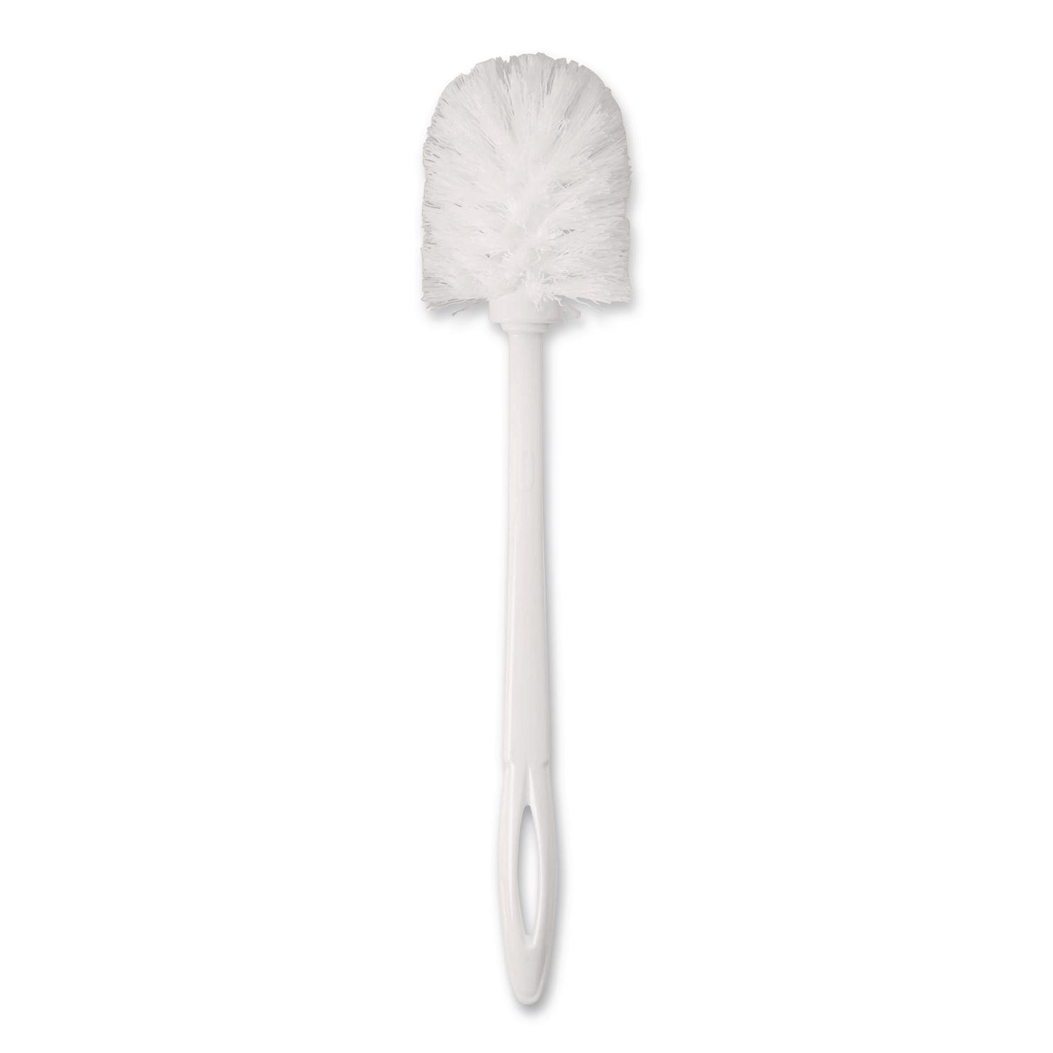Commercial-Grade Toilet Bowl Brush, 10" Handle, White, 24/Carton
