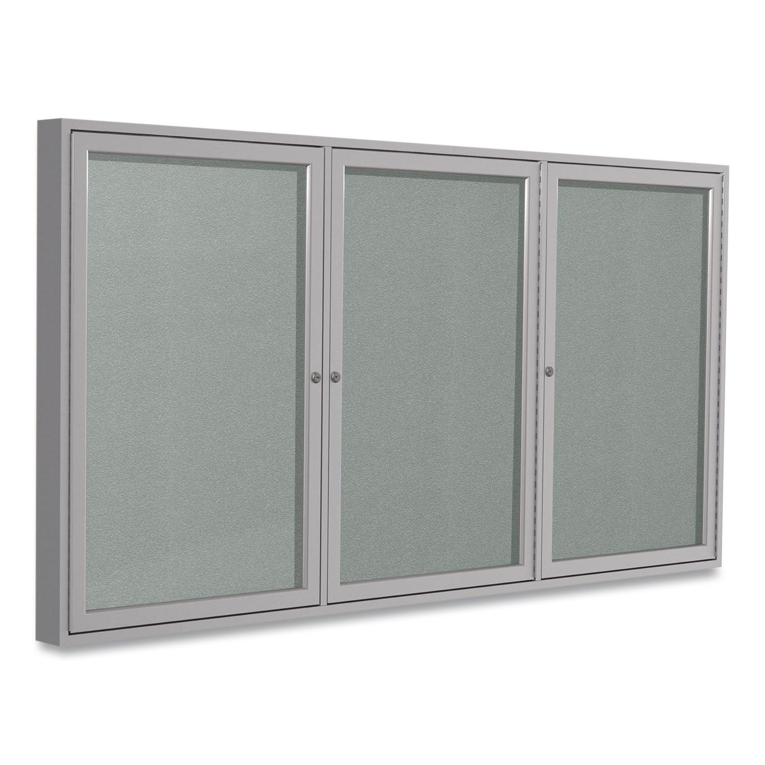 Enclosed Outdoor Bulletin Board, 72" x 36", Silver Surface, Satin Aluminum Frame