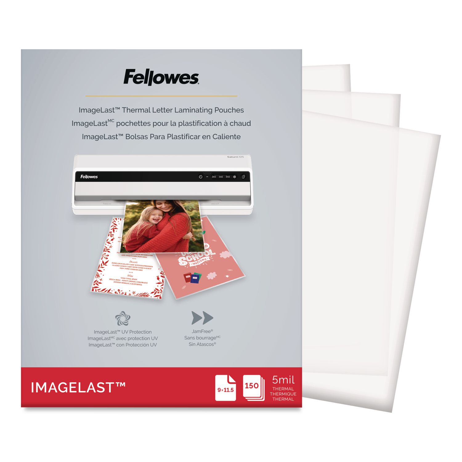 ImageLast Laminating Pouches with UV Protection, 5 mil, 9" x 11.5", Clear, 150/Pack