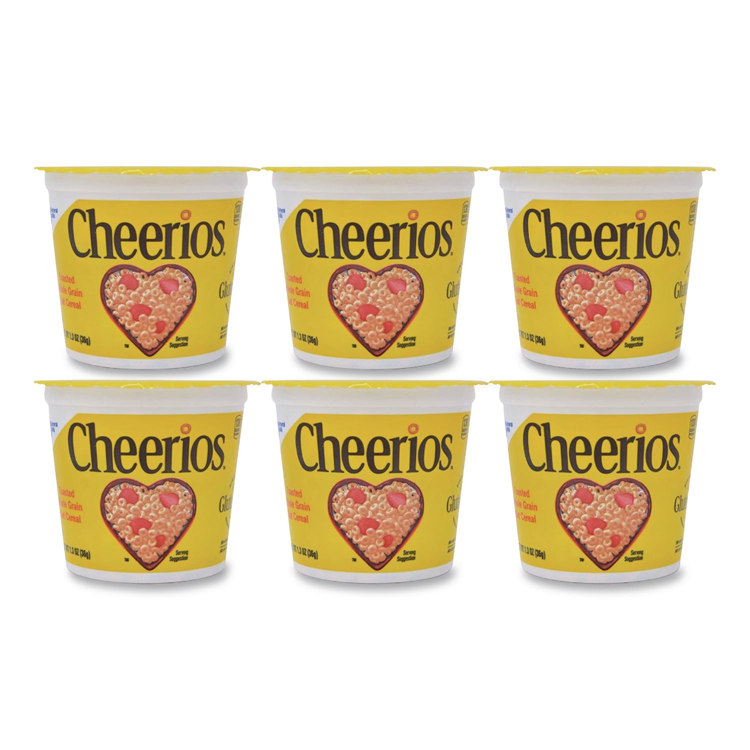Cheerios Breakfast Cereal, Single-Serve 1.3 oz Cup, 6/Pack