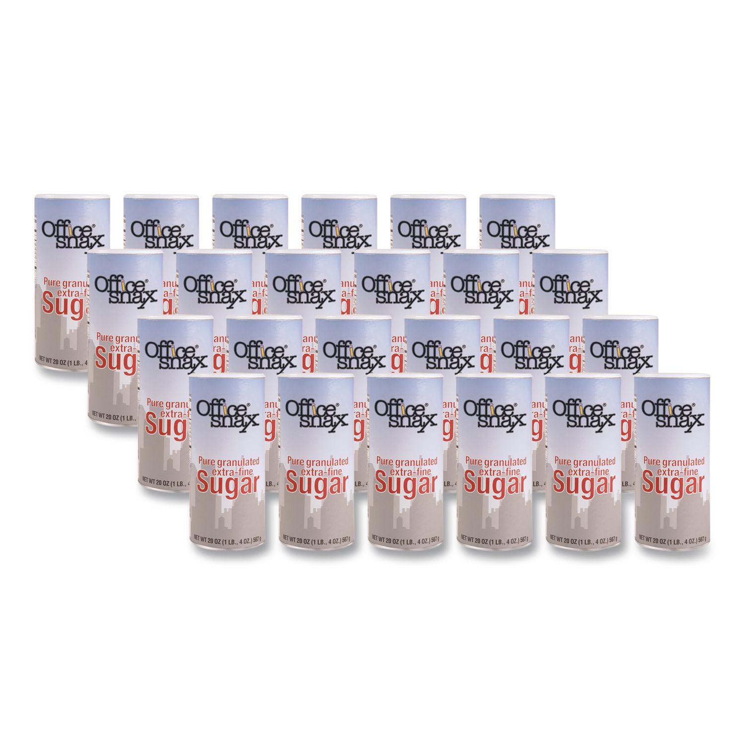 Sugar Canister, 20 oz Reclosable Canister, 24/Carton