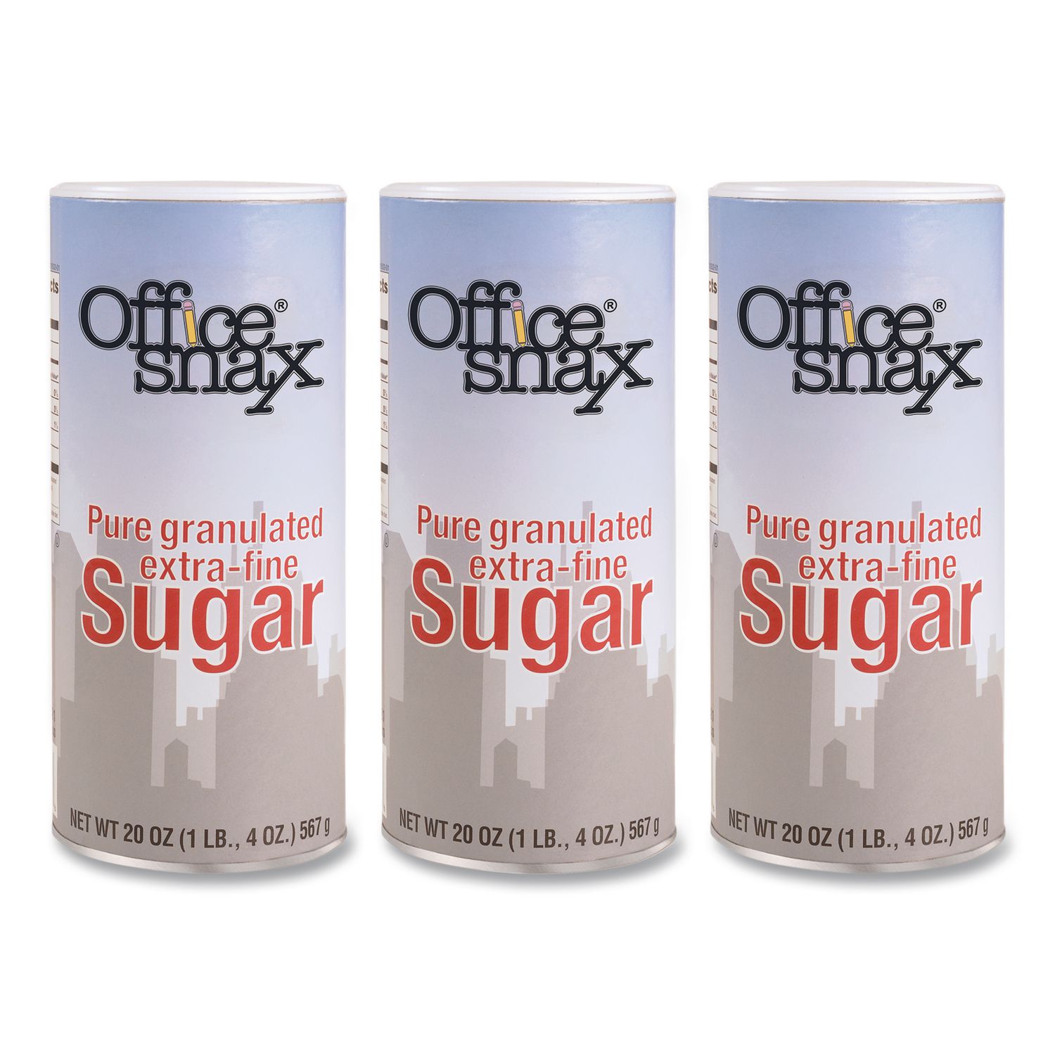 Sugar Canister, 20 oz Reclosable Canister, 3/Pack