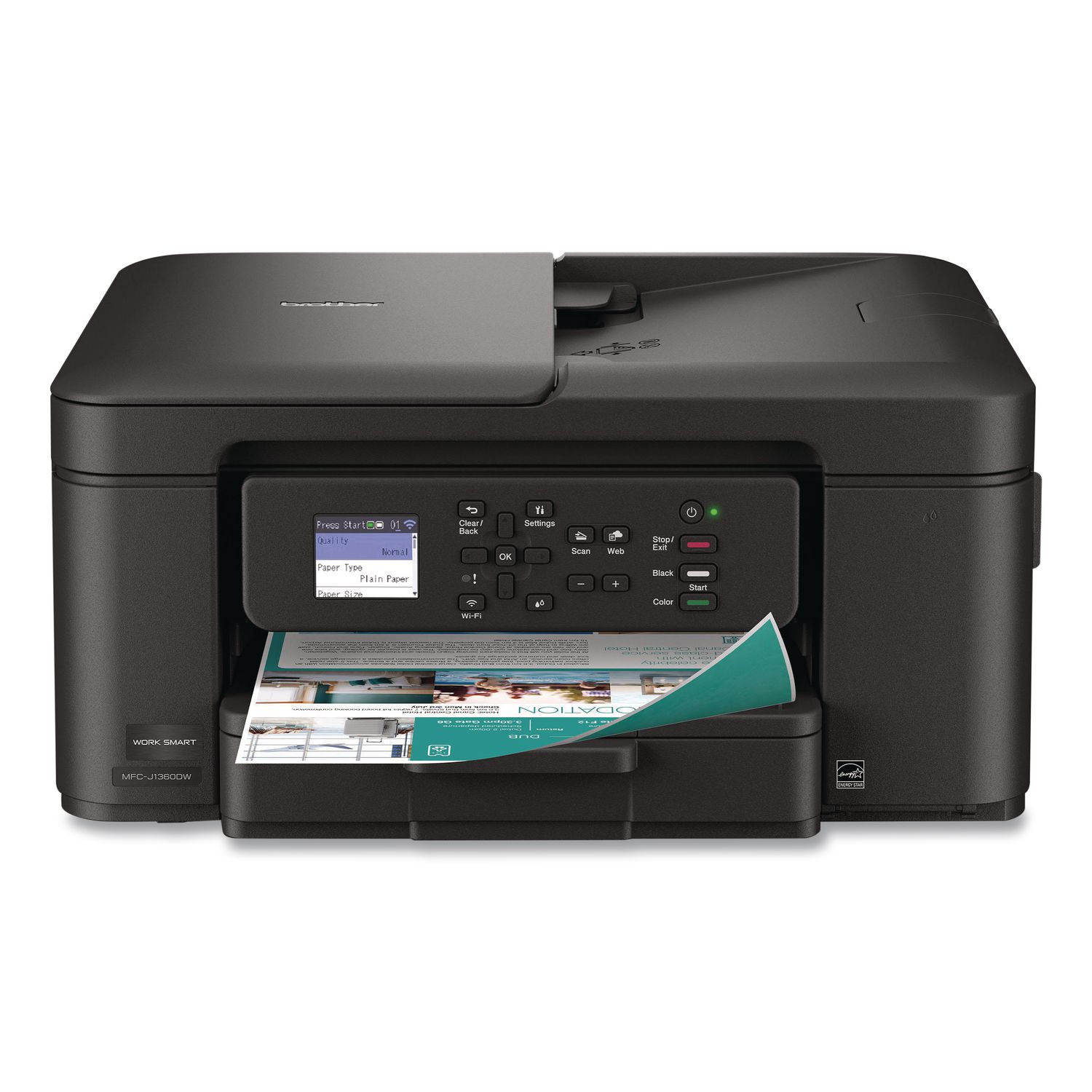 MFCJ1360DW Work Smart 1360 Wireless Color Inkjet AIO Printer, Copy/Print/Scan