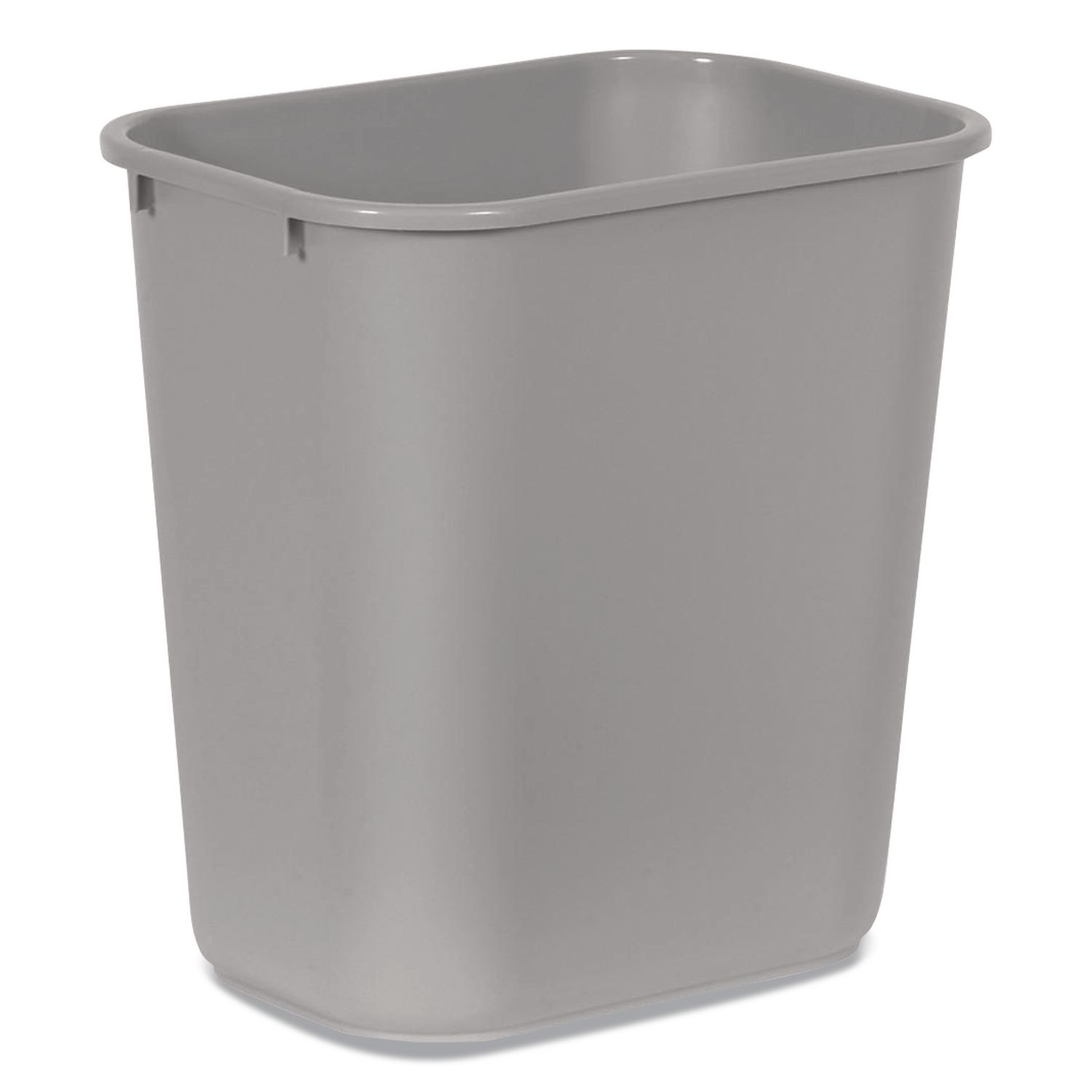 Deskside Plastic Wastebasket, 7 gal, Plastic, Gray