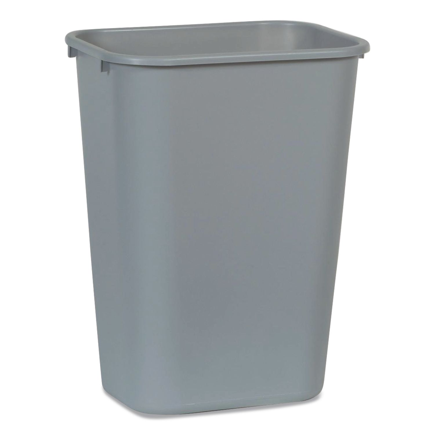 Deskside Plastic Wastebasket, 10.25 gal, Plastic, Gray