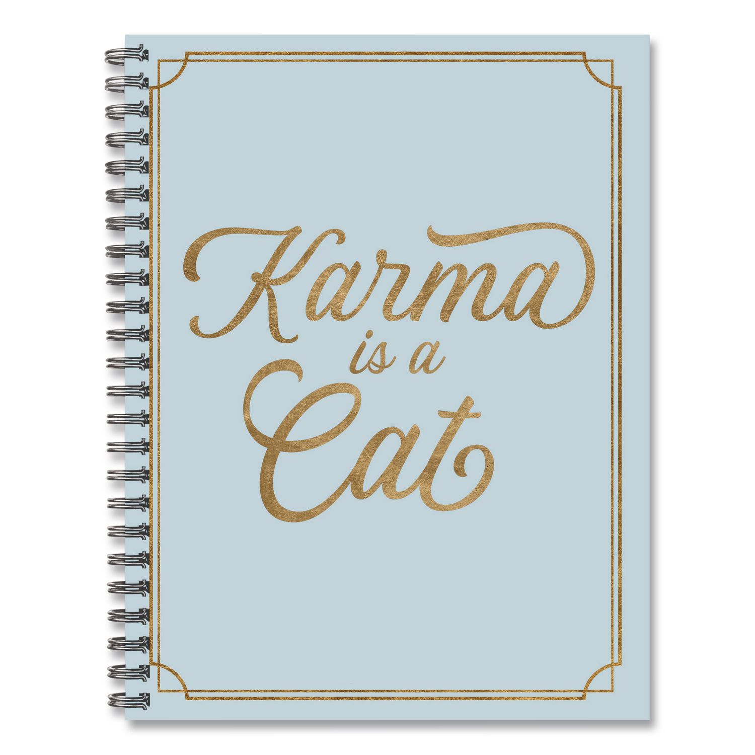 Karma is a Cat Weekly/Monthly Planner, 8.5 x 6.5, Blue Cover, 12-Month (Jan to Dec): 2026