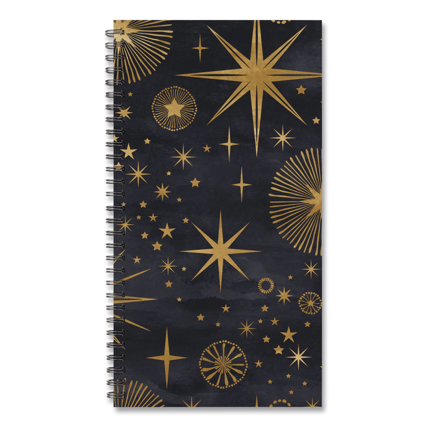 Celestial Softcover Weekly/Monthly Spiral Planner, 6.5 x 3.5, Black/Gold Cover, 12-Month (Jan to Dec): 2026