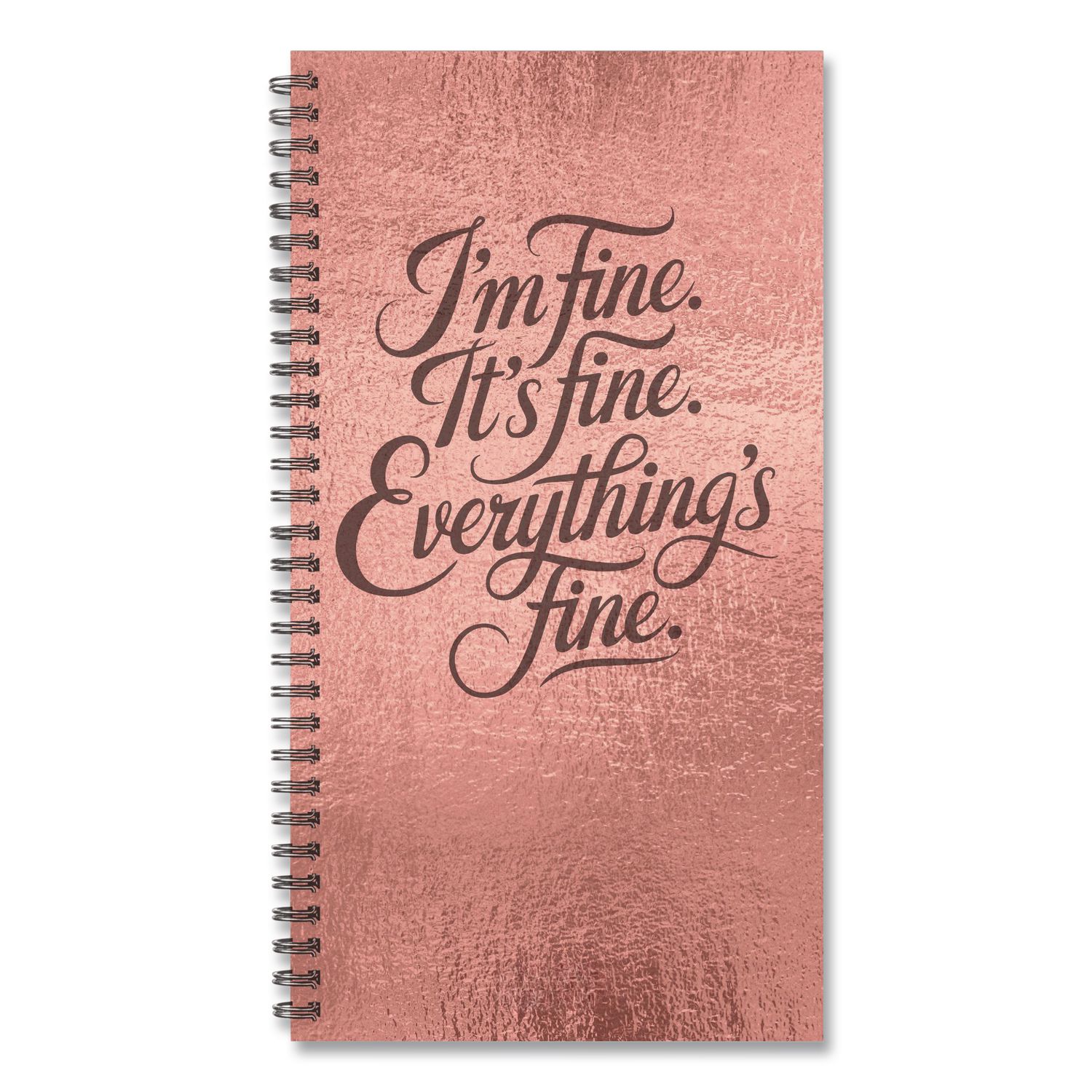 Everything is Fine (Trilingual) Weekly/Monthly Planner, 6.5 x 3.5, Rose Gold Cover, 12-Month (Jan to Dec): 2026