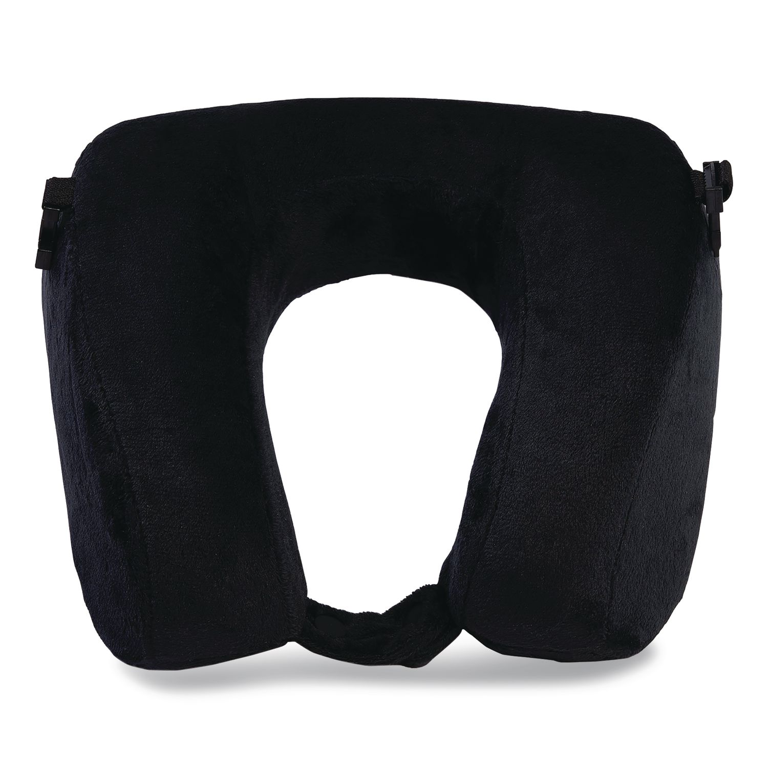 Memory Foam Fleece Travel Pillow, One Size Fits Most, 9.84 x 4.1 x 9, Black