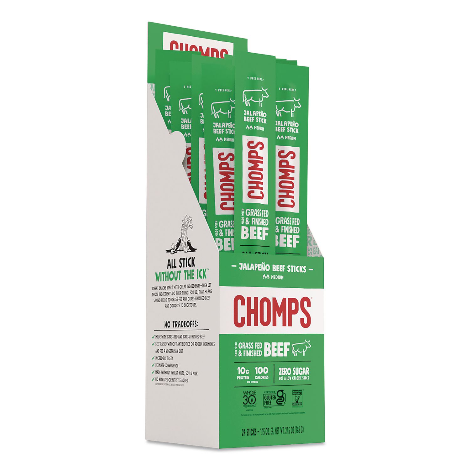 Jalepeno Beef Meat Stick, 1.15 oz Stick, 24/Box
