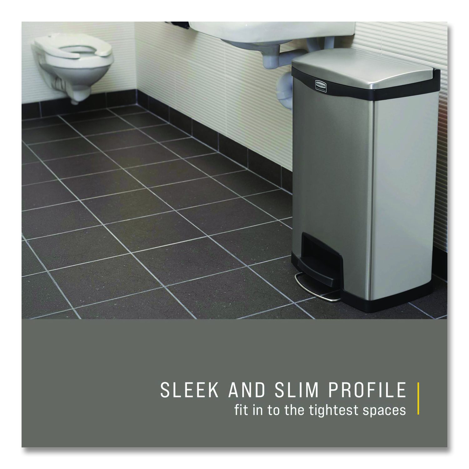 Rubbermaid® Commercial Slim Jim Stainless Steel Step-On Container ...