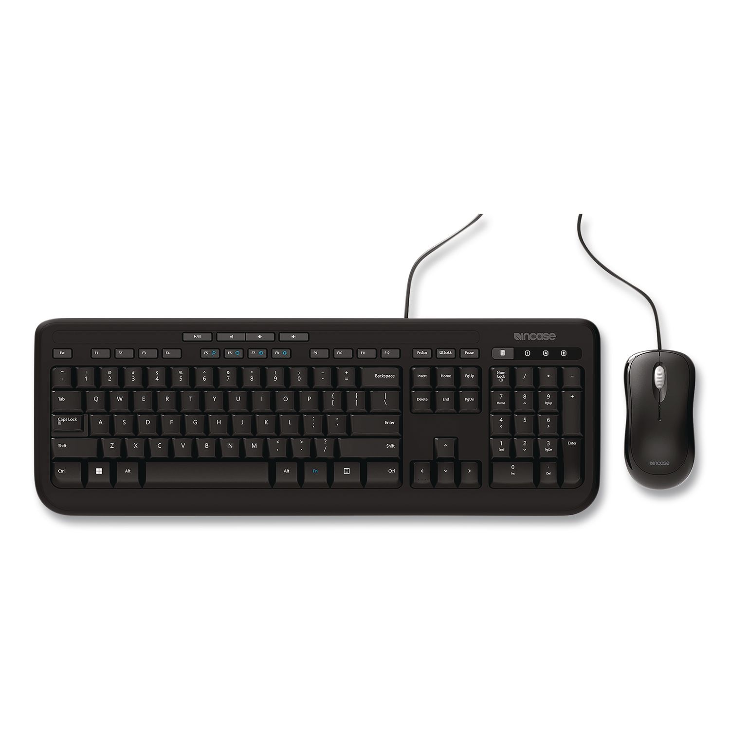 Wired Desktop 600 Keyboard and Optical Mouse Combo, USB, Black